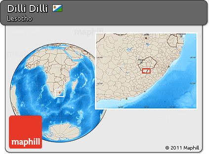 Shaded Relief Location Map of Dilli Dilli