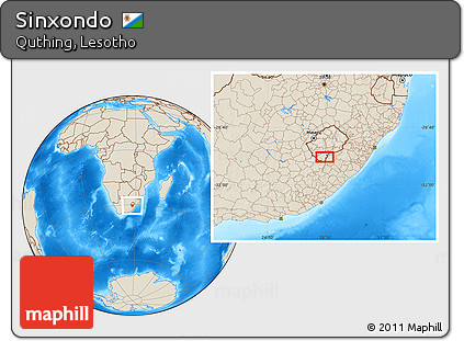 Shaded Relief Location Map of Sinxondo