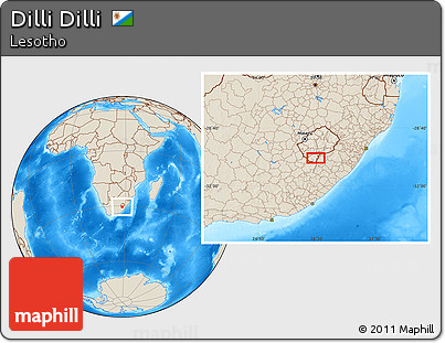 Shaded Relief Location Map of Dilli Dilli