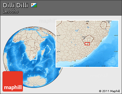 Shaded Relief Location Map of Dilli Dilli