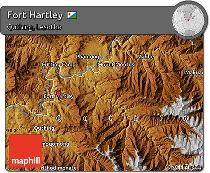 Physical Map of Fort Hartley