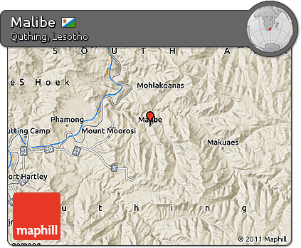 Shaded Relief Map of Malibe