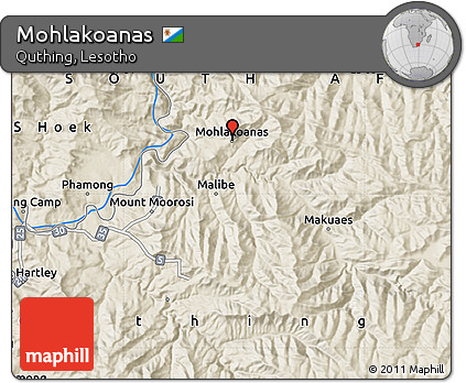 Shaded Relief Map of Mohlakoanas