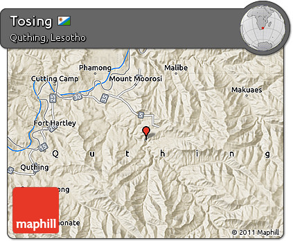 Shaded Relief Map of Tosing