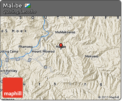 Shaded Relief Map of Malibe