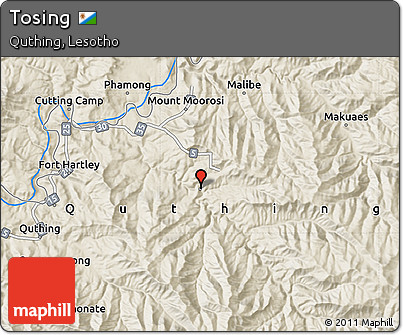 Shaded Relief Map of Tosing