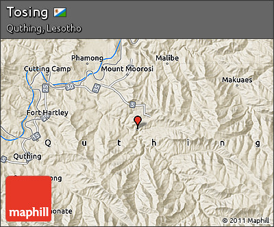 Shaded Relief Map of Tosing