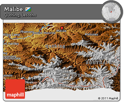 Physical Panoramic Map of Malibe