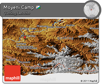 Physical Panoramic Map of Moyeni Camp