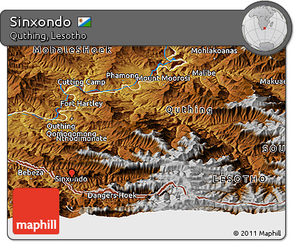 Physical Panoramic Map of Sinxondo