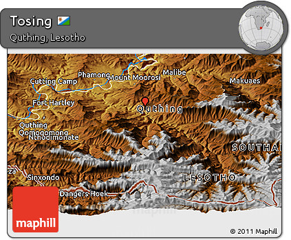 Physical Panoramic Map of Tosing