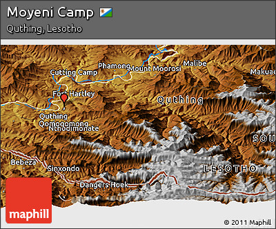 Physical Panoramic Map of Moyeni Camp