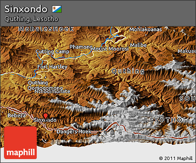 Physical Panoramic Map of Sinxondo