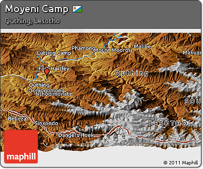 Physical Panoramic Map of Moyeni Camp