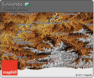 Physical Panoramic Map of Sinxondo