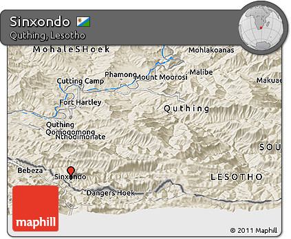 Shaded Relief Panoramic Map of Sinxondo
