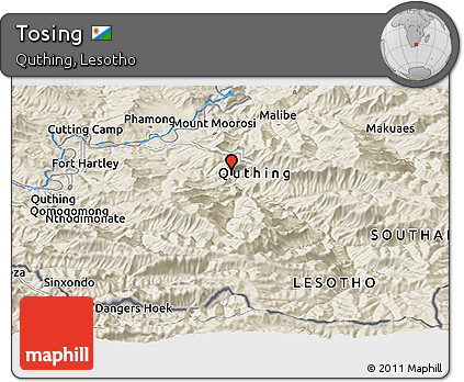 Shaded Relief Panoramic Map of Tosing