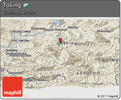 Shaded Relief Panoramic Map of Tosing
