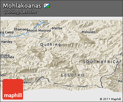 Shaded Relief Panoramic Map of Mohlakoanas