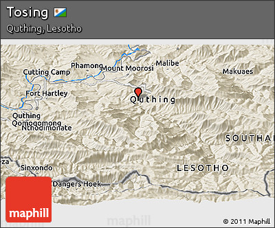 Shaded Relief Panoramic Map of Tosing