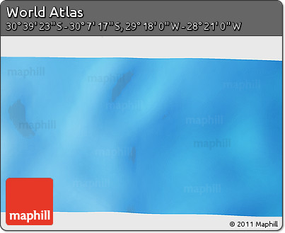 Physical 3D Map of the Area around 30° 23' 20" S, 28° 49' 30" W