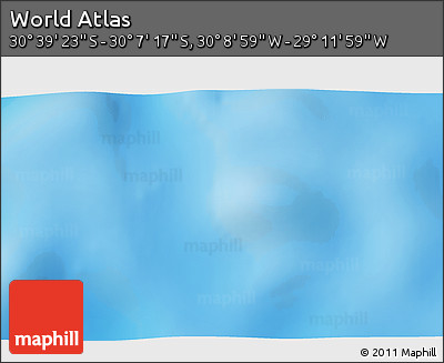 Physical 3D Map of the Area around 30° 23' 20" S, 29° 40' 29" W