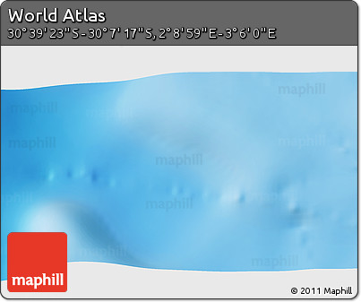 Physical 3D Map of the Area around 30° 23' 20" S, 2° 37' 30" E