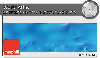 Physical Panoramic Map of the Area around 30° 23' 20" S, 2° 28' 30" W