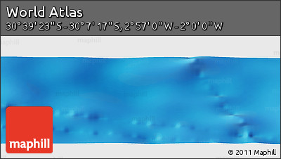 Physical Panoramic Map of the Area around 30° 23' 20" S, 2° 28' 30" W