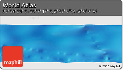Physical Panoramic Map of the Area around 30° 23' 20" S, 2° 28' 30" W