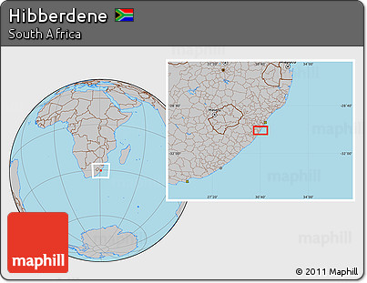 Gray Location Map of Hibberdene