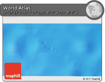Shaded Relief 3D Map of the Area around 30° 23' 20" S, 32° 13' 30" W