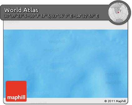 Shaded Relief 3D Map of the Area around 30° 23' 20" S, 34° 4' 30" E