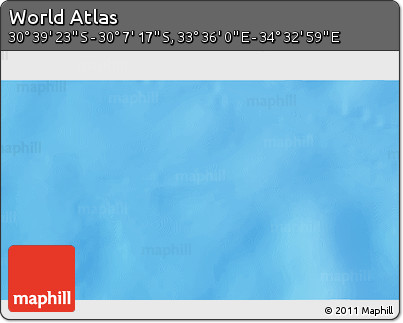 Shaded Relief 3D Map of the Area around 30° 23' 20" S, 34° 4' 30" E