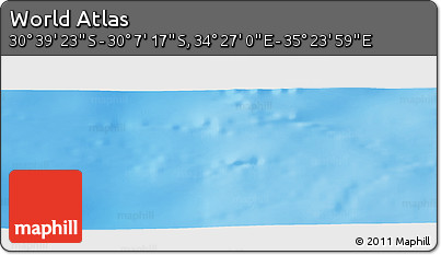 Physical Panoramic Map of the Area around 30° 23' 20" S, 34° 55' 29" E