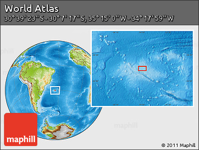 Physical Location Map of the Area around 30° 23' 20" S, 34° 46' 29" W