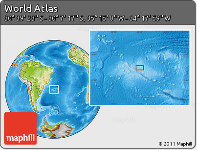Physical Location Map of the Area around 30° 23' 20" S, 34° 46' 29" W
