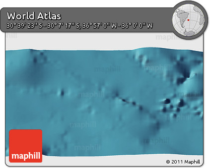 Satellite 3D Map of the Area around 30° 23' 20" S, 36° 28' 30" W