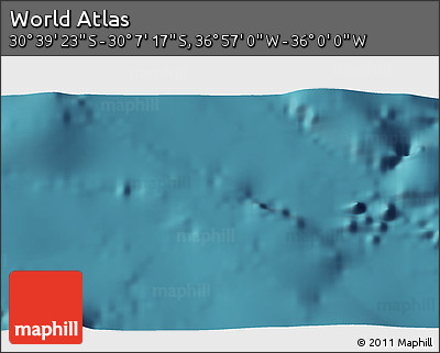 Satellite 3D Map of the Area around 30° 23' 20" S, 36° 28' 30" W