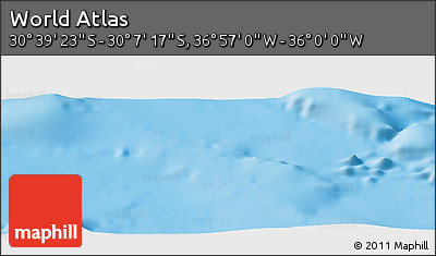 Physical Panoramic Map of the Area around 30° 23' 20" S, 36° 28' 30" W