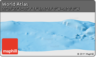 Physical Panoramic Map of the Area around 30° 23' 20" S, 36° 28' 30" W