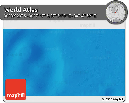 Shaded Relief 3D Map of the Area around 30° 23' 20" S, 38° 19' 30" E