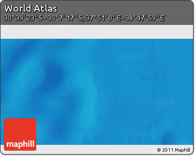 Shaded Relief 3D Map of the Area around 30° 23' 20" S, 38° 19' 30" E