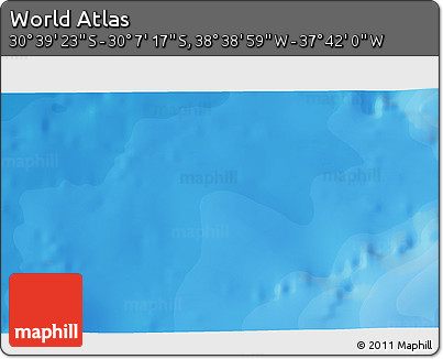 Political 3D Map of the Area around 30° 23' 20" S, 38° 10' 29" W