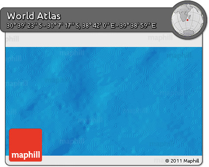 Shaded Relief 3D Map of the Area around 30° 23' 20" S, 39° 10' 29" E