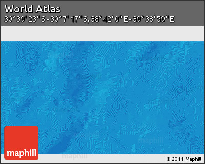 Shaded Relief 3D Map of the Area around 30° 23' 20" S, 39° 10' 29" E