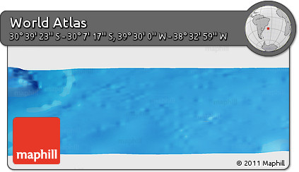 Shaded Relief Panoramic Map of the Area around 30° 23' 20" S, 39° 1' 29" W