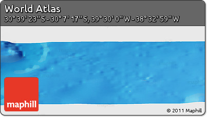 Shaded Relief Panoramic Map of the Area around 30° 23' 20" S, 39° 1' 29" W
