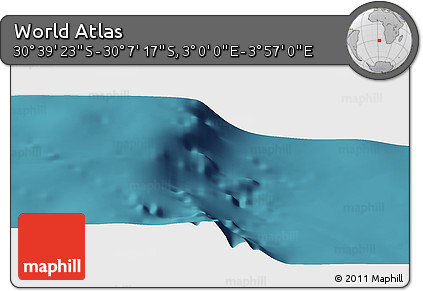 Satellite Panoramic Map of the Area around 30° 23' 20" S, 3° 28' 30" E