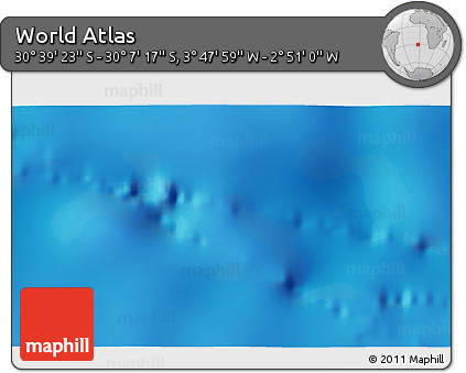 Physical 3D Map of the Area around 30° 23' 20" S, 3° 19' 30" W